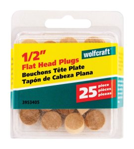 Flat Birch Head Plug 1/2 in. Dia. x 1/4 in. L 1 pk Nat