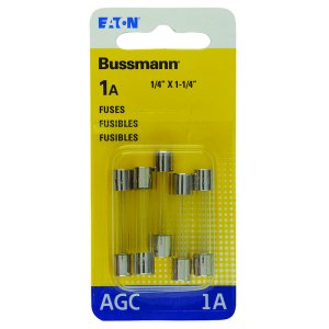 1 amps AGC Glass Tube Fuse 5 pk