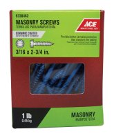 3/16 in. x 2-3/4 in. L Slotted Hex Washer Head Masonry Screw