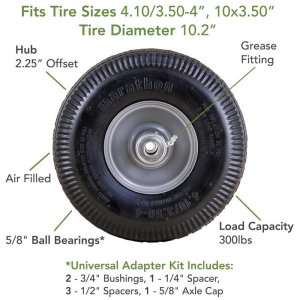 (image for) Universal Fit 4 in. D X 10 in. D 300 lb. cap. Offset Hand Truck Tire Rubber 1 pk
