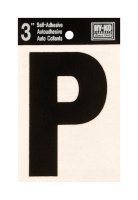 3 in. Black Vinyl Self-Adhesive Letter P 1 pc.
