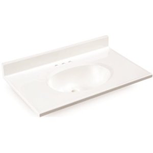 37 in. x 22 in. Custom Vanity Top Sink in Solid White