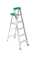6 ft. H x 21.5 in. W Aluminum Step Ladder Type II 225 lb.