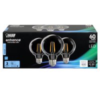 G25 E26 (Medium) Filament LED Bulb Daylight 60 Watt Eqv 3 Pack