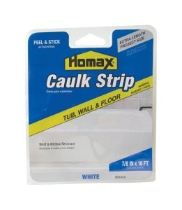 White Silicone Caulk Strips 7/8 in. x 16 ft.