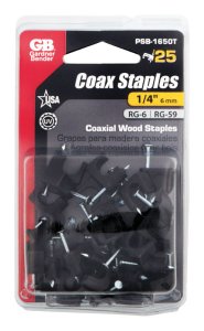 1/4 in. W Plastic Insulated Coaxial Staple 25 pk