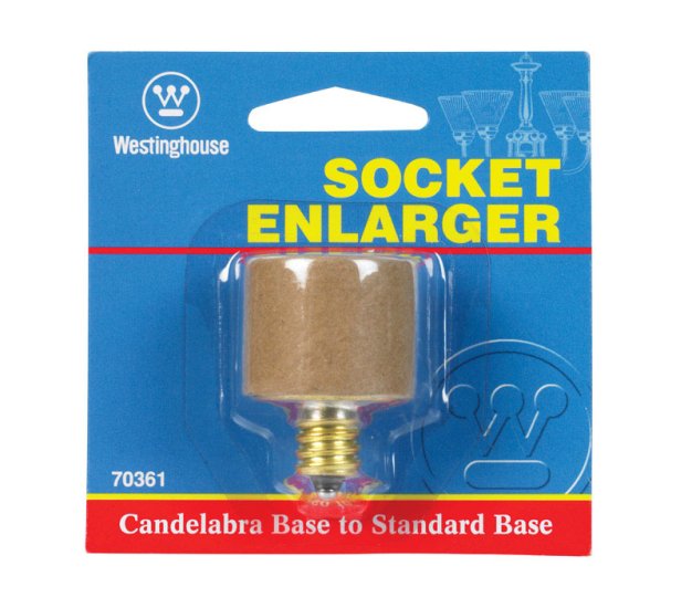 Candelabra to Standard Base Socket Adapter 1 pk