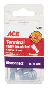 Insulated Wire Female Disconnect Blue 6 pk