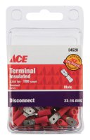 Insulated Wire Male Disconnect Red 100 pk