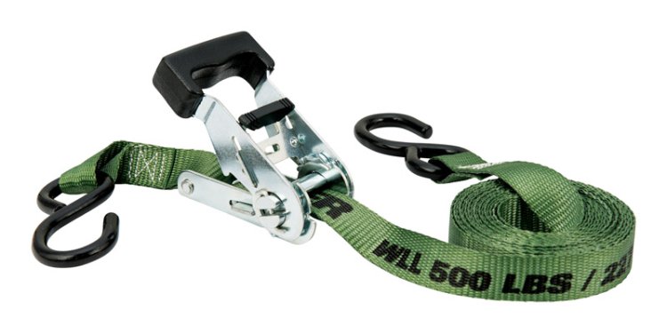 1 in. W x 12 ft. L Green Tie Down Strap 500 lb. 1 pk