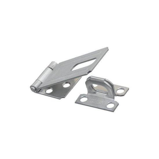 Safety Hasp, 3-1/4 in L, 1-1/2 in W, Steel, Zinc, 0.44 in Dia Sh