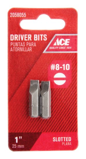 Slotted #8-10 x 1 in. L Insert Bit S2 Tool Steel 2 pc.