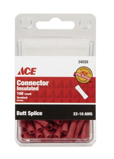 (image for) Insulated Wire Butt Connector Red 100 pk