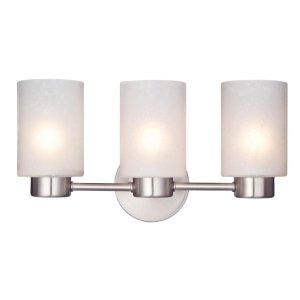 3-Light Brushed Nickel Gray Cylindrical Wall Sconce