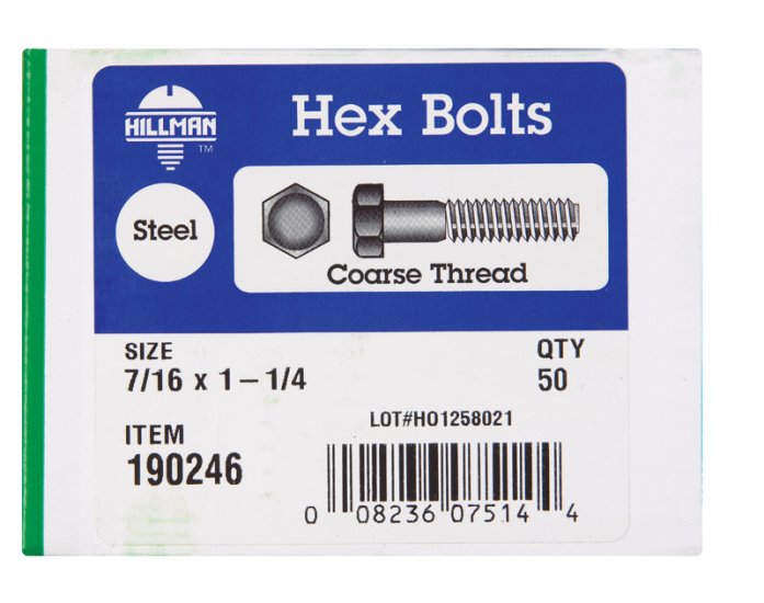 HX BOLTS USS Z 7/16X11/4