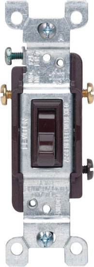 15 amps Three Pole Toggle AC Quiet Switch Brown 1 pk