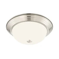 (image for) 13 In. 2-Light Bulb-Based Dome Flush Mount Fixture In Brushed Nickel