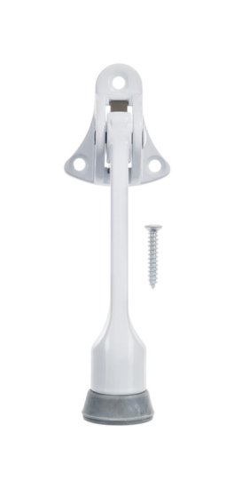 2.75 in. H x 4 in. W Metal White Kick-Down Door Holder Mount