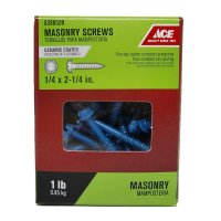 1/4 in. x 2-1/4 in. L Slotted Hex Washer Head Masonry Screws
