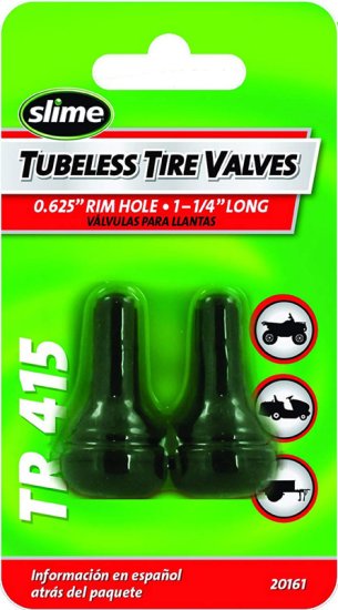 Rubber 1 psi Tubeless Tire Valve 2 pk