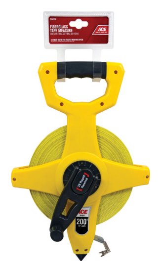 200 ft. L x 0.5 in. W Fiberglass Long Tape Measure Yellow 1 pk