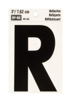 3 in. Reflective Black Vinyl Self-Adhesive Letter R 1 pc.