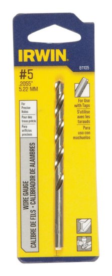 #5 x 3-3/4 in. L High Speed Steel Wire Gauge Bit 1 pc.