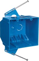 3-3/4 in. Rectangle PVC 2 gang Outlet Box Blue