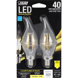 C10 E12 (Candelabra) LED Bulb Soft White 40 Watt E