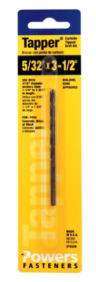 Tapper 5/32 in. x 3-1/2 in. L Carbide Tipped Drill Bit 1