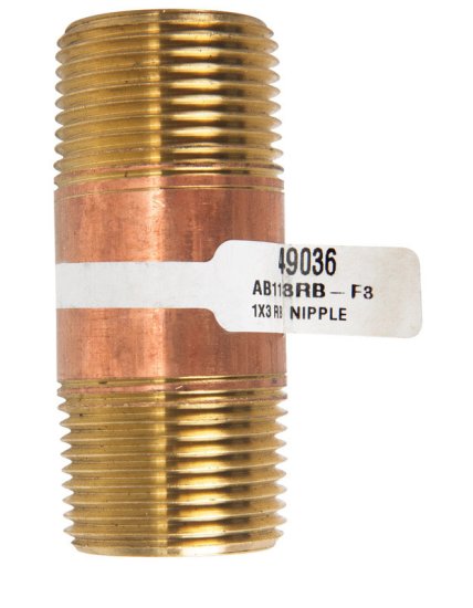 1 in. MPT x 1 in. Dia. x 3 in. L MPT Brass Nipple