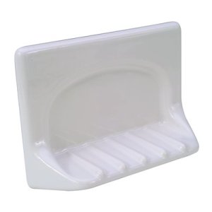 (image for) White Ceramic Tub Soap Dish 4 in. x 6 in.