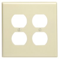 Ivory 2 gang Plastic Duplex Outlet Wall Plate Jumbo
