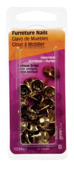 No. 9 Antique Brass Brass Double Point Tacks 25 pk