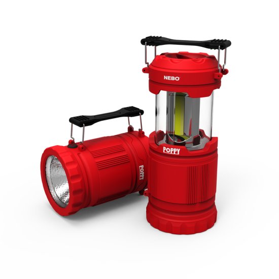 Nebo Poppy 300 lm Red LED Pop Up Lantern and Spotlight