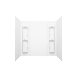 59 in. H X 31-3/4 in. W X 60-1/2 in. L White Tub Surround