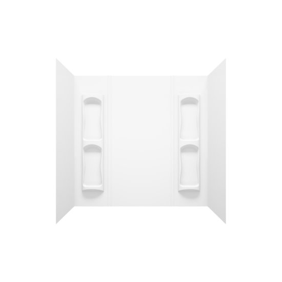 59 in. H X 31-3/4 in. W X 60-1/2 in. L White Tub Surround