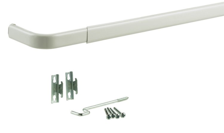 Enamel White Curtain Rod 48 in. L x 86 in. L