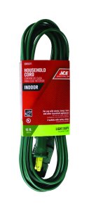 Indoor 15 ft. L Green Extension Cord 16/2 SPT-2