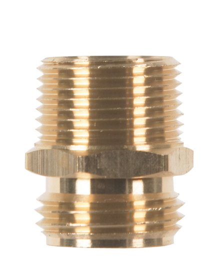 Brass 3/4 in. Dia. x 3/4 in. Dia. Hose Adapter 1 pk Yellow