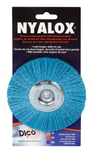 NYALOX 4 in. Fine Crimped Mandrel Mounted Wheel Brush Nylon