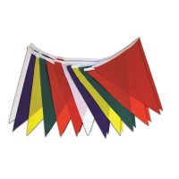 11 in. x 18-1/2 in. Multi-Colored Pennant Flags (50 ft. pe