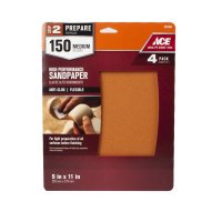 (image for) 11 in. L X 9 in. W 150 Grit Aluminum Oxide All Purpose Sandpaper 4 pk