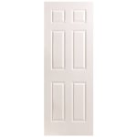 32 in. x 80 in. Textured 6-Panel Primed White Hollow Co