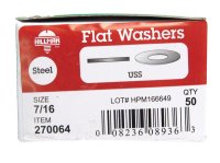 Zinc-Plated Steel 7/16 in. USS Flat Washer 50 pk