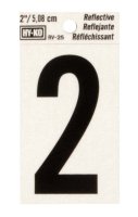 2 in. Reflective Black Vinyl Self-Adhesive Number 2 1 pc.