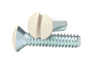 Ivory Steel Wall Plate Screws 10 pk