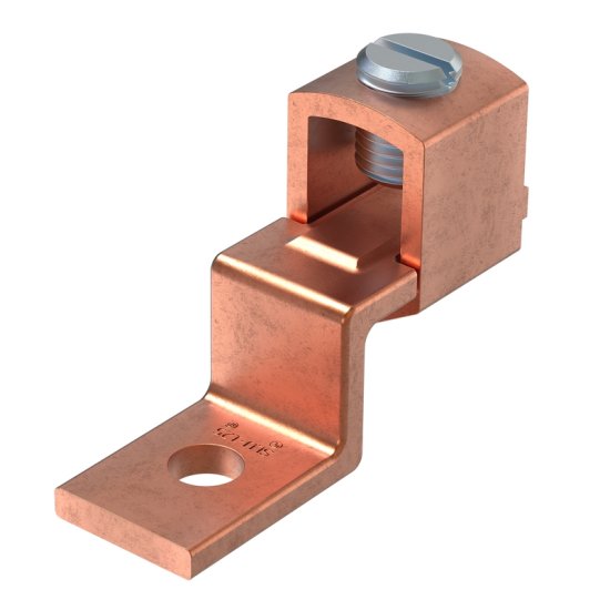 6-1/0 AWG Offset Terminal Lug Copper 2 pk