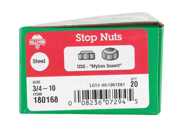 3/4 in. Zinc-Plated Steel USS Nylon Lock Nut 20 pk