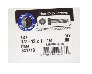 1/2-13 in. Dia. x 1-1/4 in. L Steel Hex Head Cap Screw 5